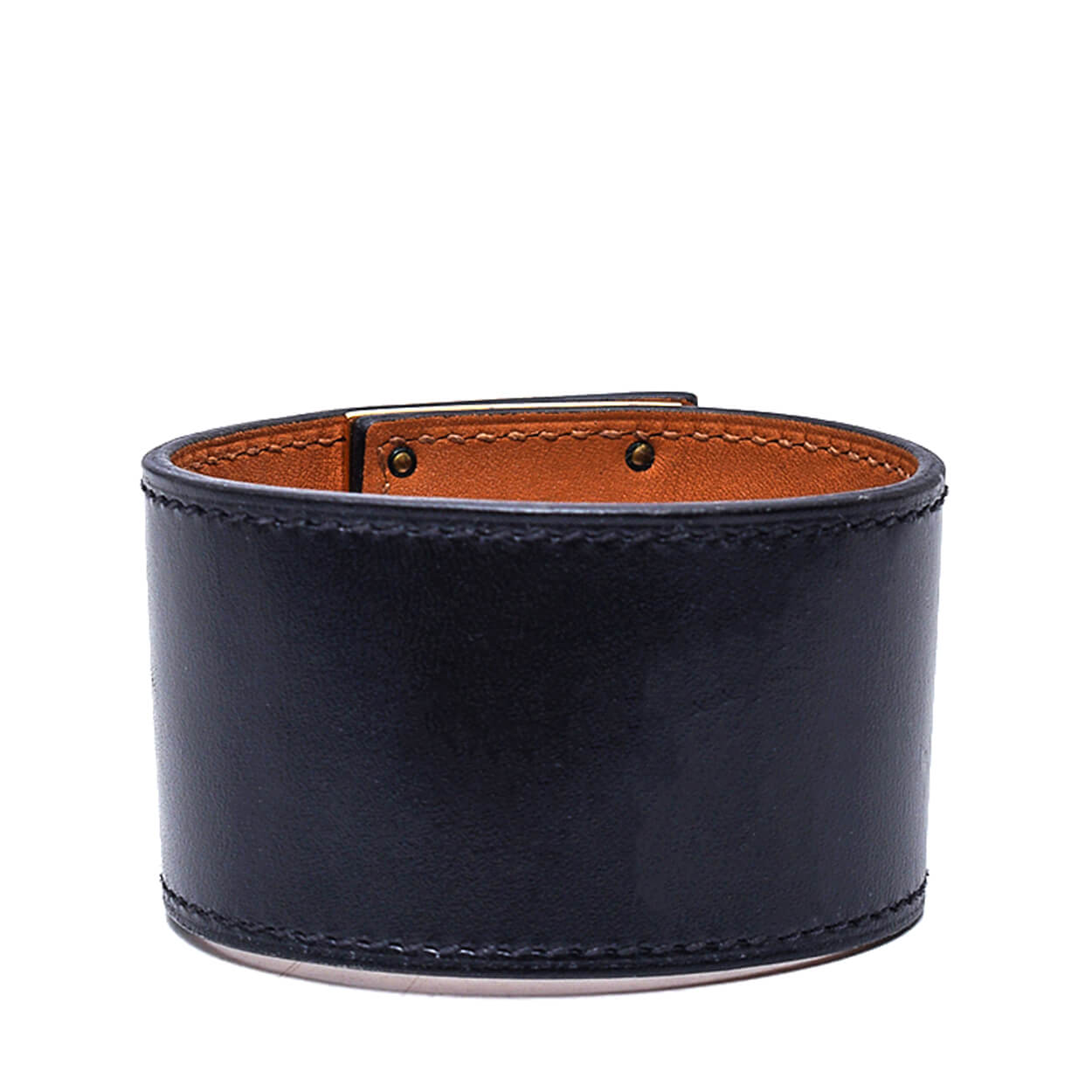 Hermes - Black Leather Kelly Dog Bracelet 